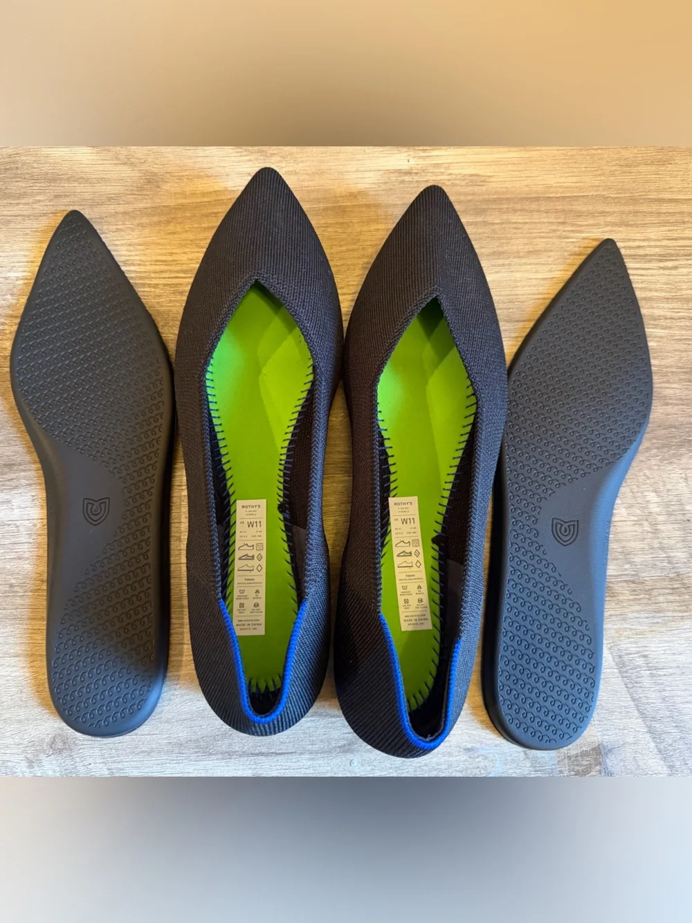Rothy's The Point II flats In Black Womens Size 11